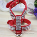 High Grade Crystal Rhinestone Decorated PU Leather Dog Pet Harnesses for Small and Medium Dogs